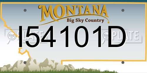 I54101D Montana License Plate