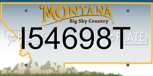 I54698T Montana License Plate