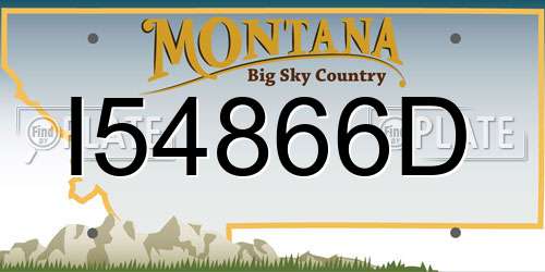 I54866D Montana License Plate