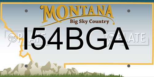 I54BGA Montana License Plate