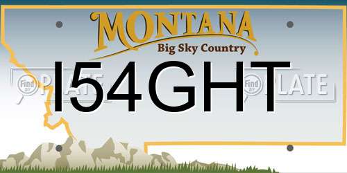 I54GHT Montana License Plate