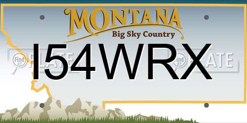 I54WRX Montana License Plate