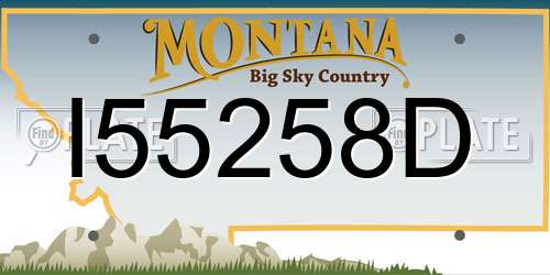 I55258D Montana License Plate