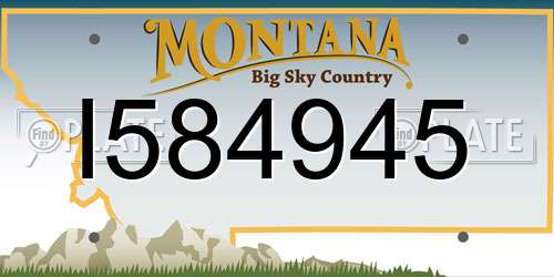 I584945 Montana License Plate