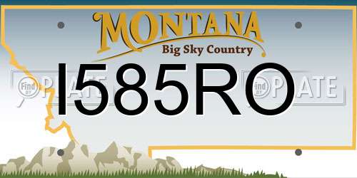 I585RO Montana License Plate