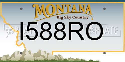 I588RO Montana License Plate
