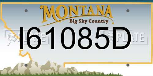 I61085D Montana License Plate