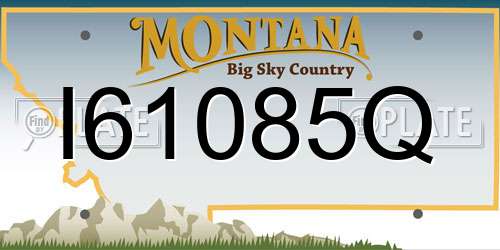 I61085Q Montana License Plate