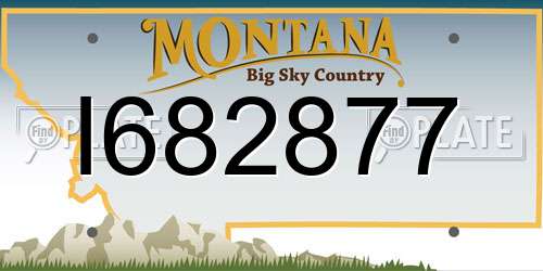 I682877 Montana License Plate