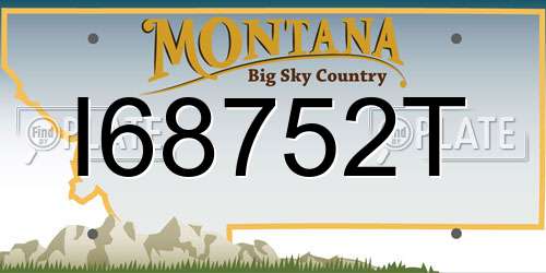 I68752T Montana License Plate