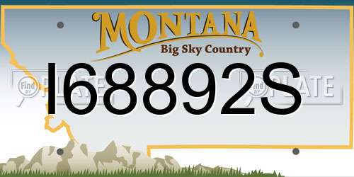 I68892S Montana License Plate