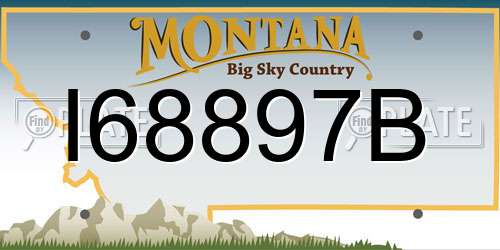 I68897B Montana License Plate