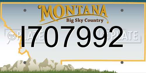 I707992 Montana License Plate