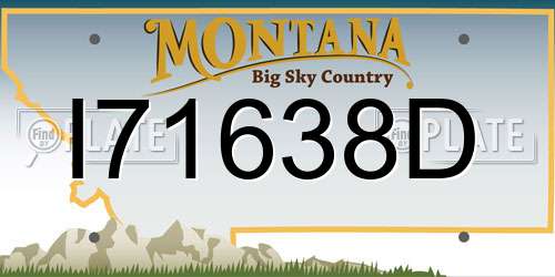 I71638D Montana License Plate