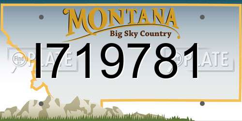 I719781 Montana License Plate