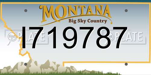 I719787 Montana License Plate