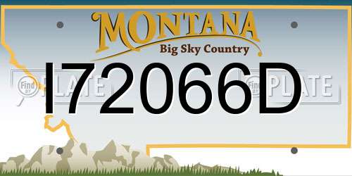 I72066D Montana License Plate