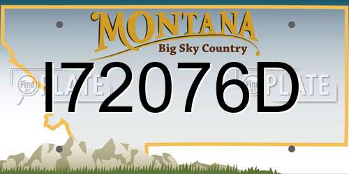 I72076D Montana License Plate