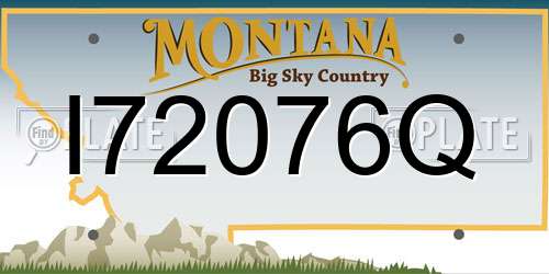 I72076Q Montana License Plate