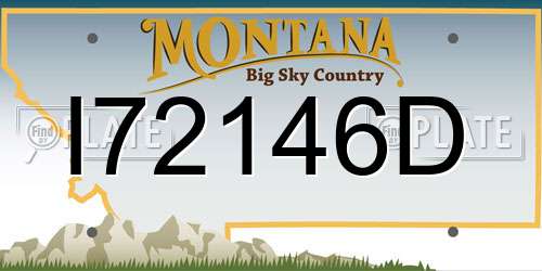 I72146D Montana License Plate