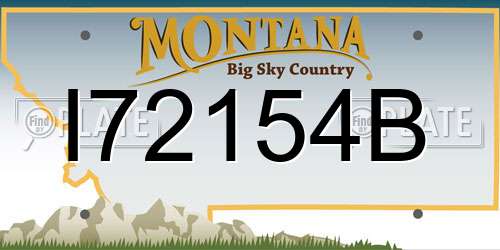 I72154B Montana License Plate