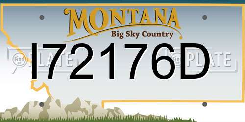 I72176D Montana License Plate