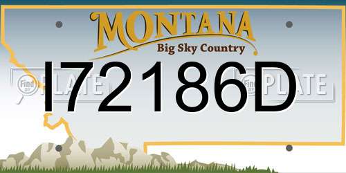 I72186D Montana License Plate