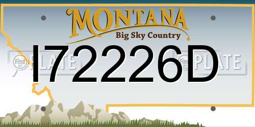 I72226D Montana License Plate