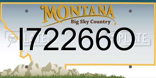 I72266O Montana License Plate