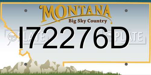 I72276D Montana License Plate