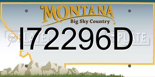 I72296D Montana License Plate