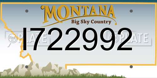 I722992 Montana License Plate