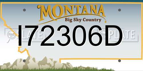 I72306D Montana License Plate