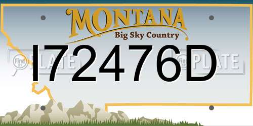 I72476D Montana License Plate