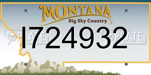 I724932 Montana License Plate