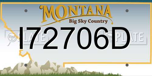 I72706D Montana License Plate