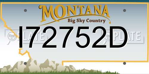I72752D Montana License Plate