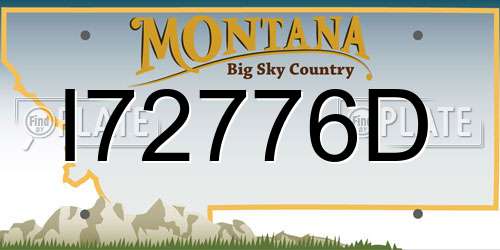 I72776D Montana License Plate