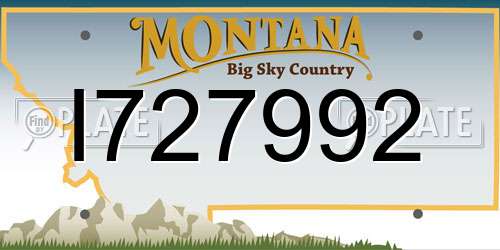 I727992 Montana License Plate