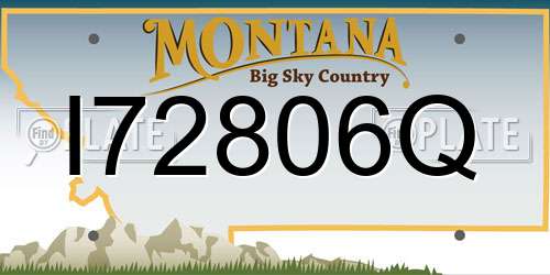 I72806Q Montana License Plate