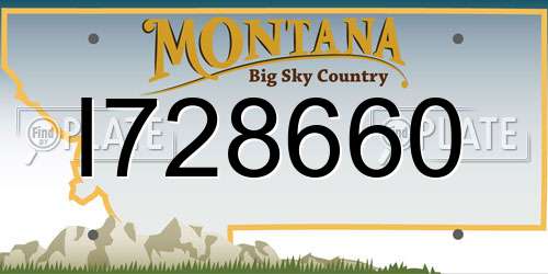 I728660 Montana License Plate