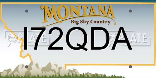 I72QDA Montana License Plate