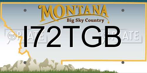 I72TGB Montana License Plate