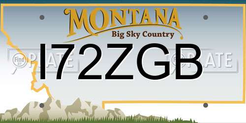 I72ZGB Montana License Plate