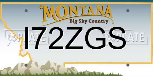 I72ZGS Montana License Plate