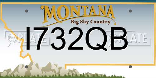 I732QB Montana License Plate