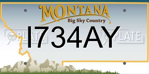 I734AY Montana License Plate