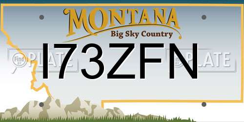 I73ZFN Montana License Plate