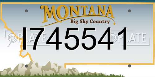 I745541 Montana License Plate