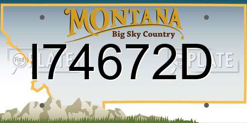 I74672D Montana License Plate